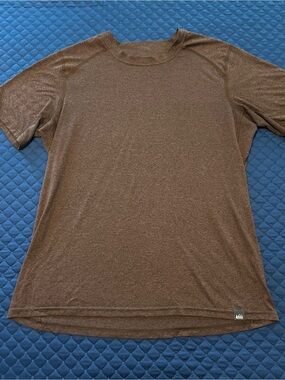 REI Brown Heather Short Sleeve Crew Tee
